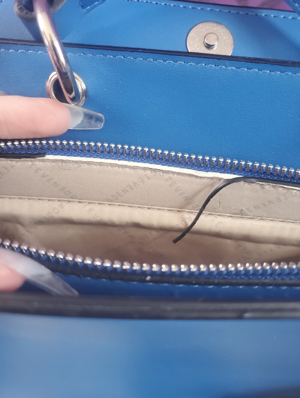 Steve Madden Bright Blue Structured Satchel - Picture 6 of 12